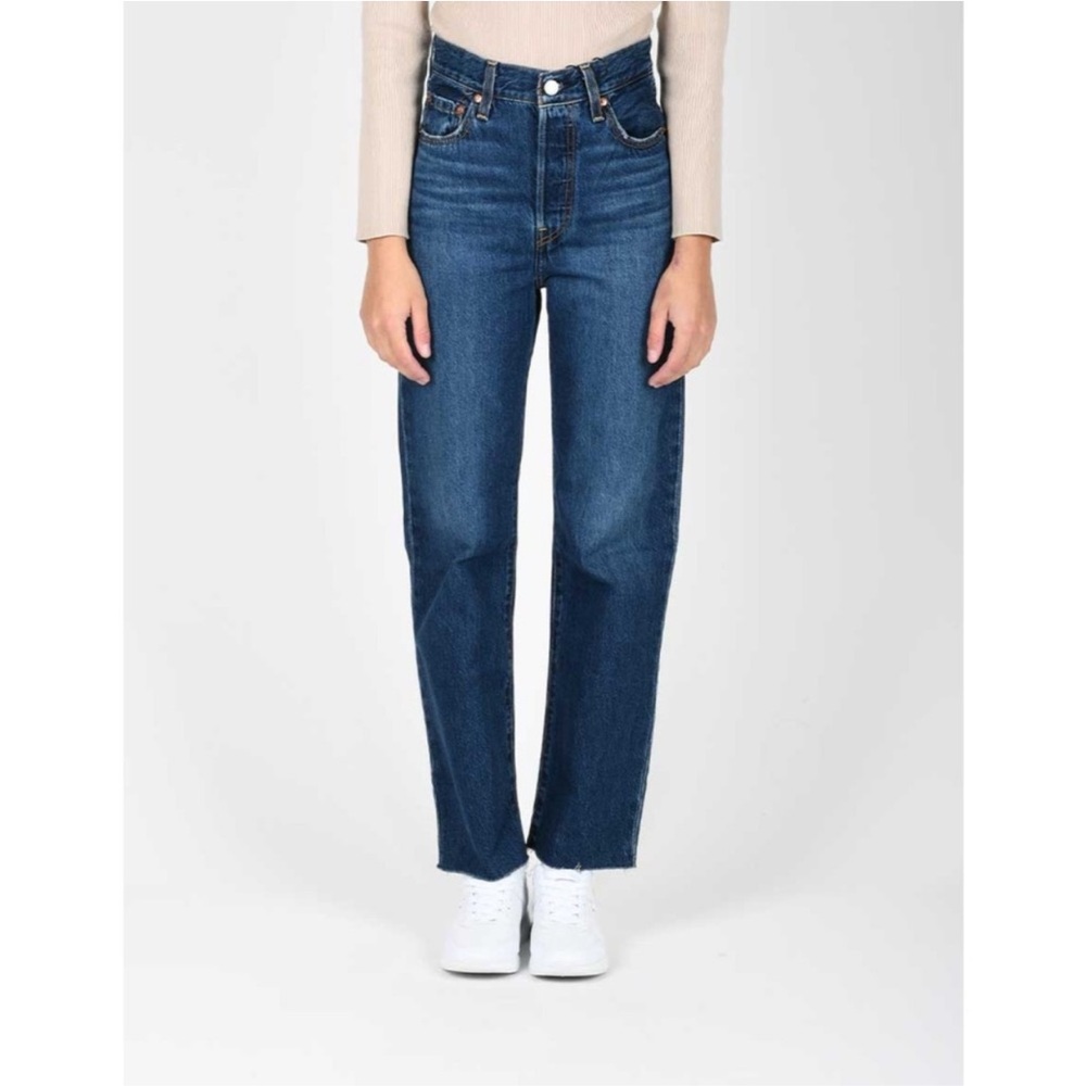 Levi’s Ribcage Straight Ankle Jeans in Noe Down Dark Wash - 28x27 - Picture 7 of 16
